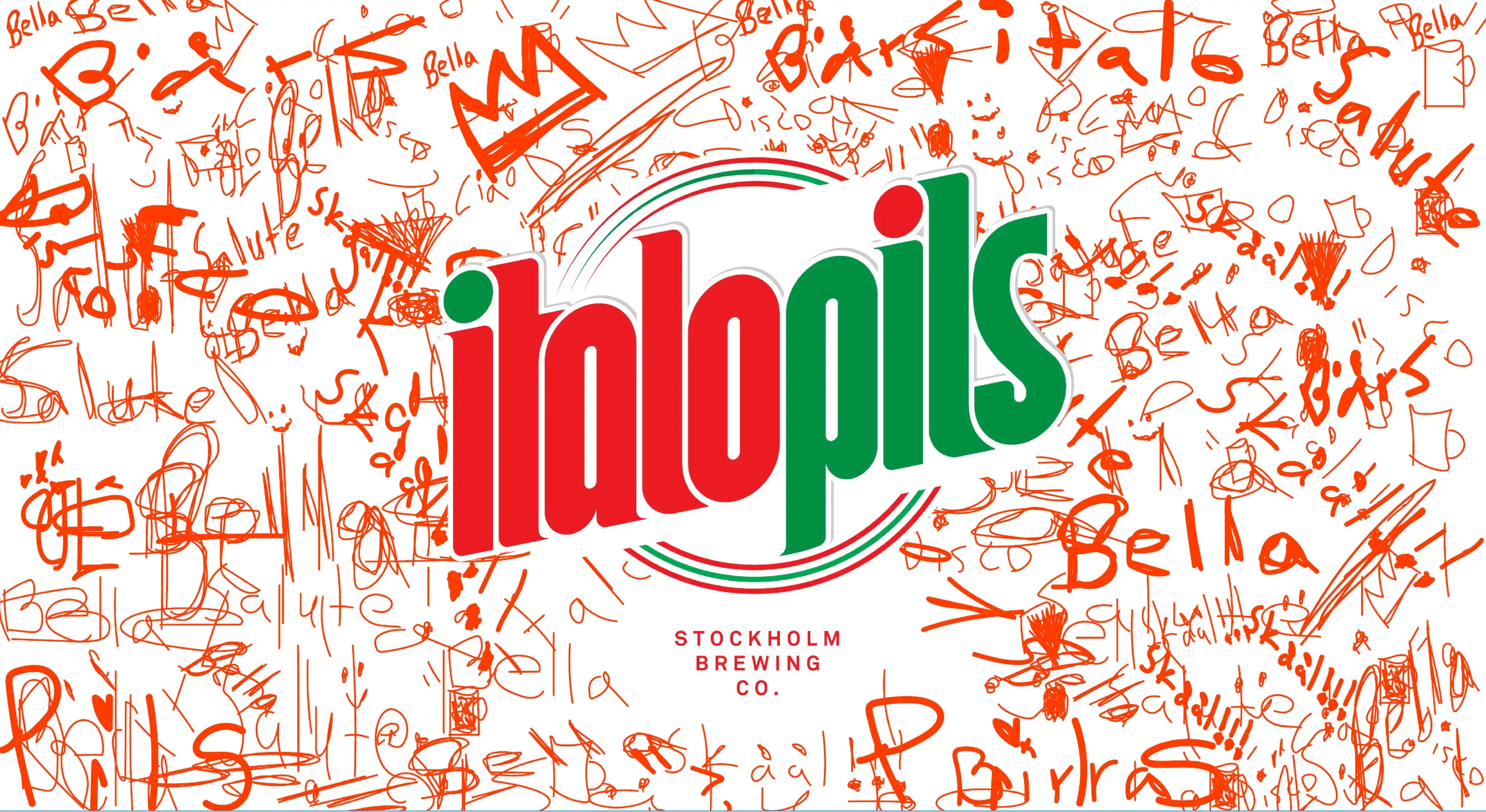 ItaloPils wordmark over hand-scrawled Italian type